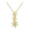Tripple Floral Design Silver Necklace SPE-3598